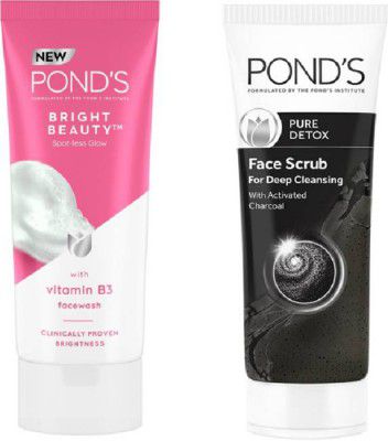 PONDs Bright Beauty Spot-less Glow + Pure Detox Anti-Pollution Purity Face Wash  (400 g)