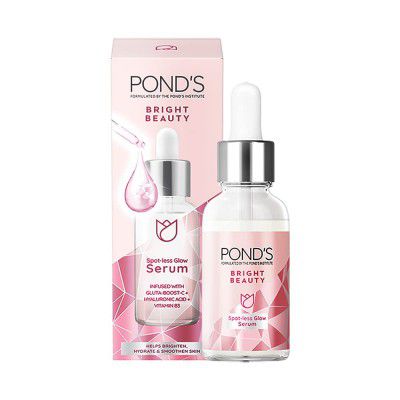 Ponds Bright Beauty Spot-less Glow Serum, Infused with Hyaluronic Acid, Vitamin B3, Gluta-Boost-C, For Brightness and Hydration, 30ml