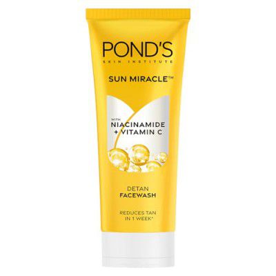 Pond's Detan Face Wash for Tan Removal in Just 7 Days | Contains Vitamin C and Niacinamide, 100gm