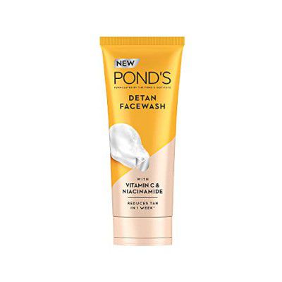 Pond's Detan Facewash for Tan Reduction, with Brightening Vitamin C & Niacinamide, All Skin Types, 100gm