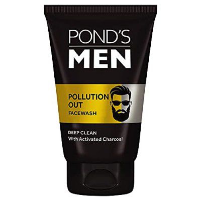 Pond's Men Pollution Out Activated Charcoal Deep Clean Facewash, 100 g