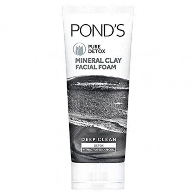 PONDS Pure Detox Mineral Clay Activated Charcoal, Face Wash 90 g