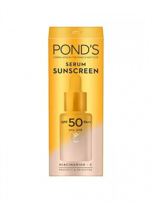 Ponds SPF 50 PA+++ UVA UVB Protect & Brighten Serum Sunscreen with Niacinamide C - 14 ml