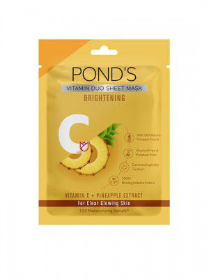 Ponds Vitamin C + Pineapple Extract Brightening Sheet Mask For Clear Glowing Skin 25 ml