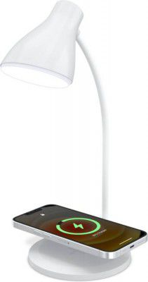 Portronics 10 W 2 A Mobile Brillo 3 Portable LED Lamp with Wireless Charger (White, Cable Included)