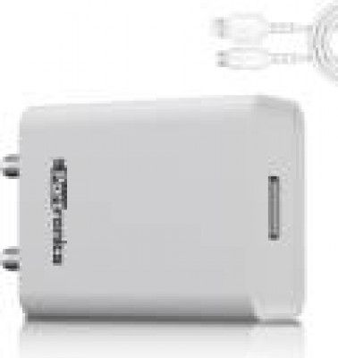 Portronics 12 W 2.4 A Mobile Charger with Detachable Cable  (White, Cable Included)