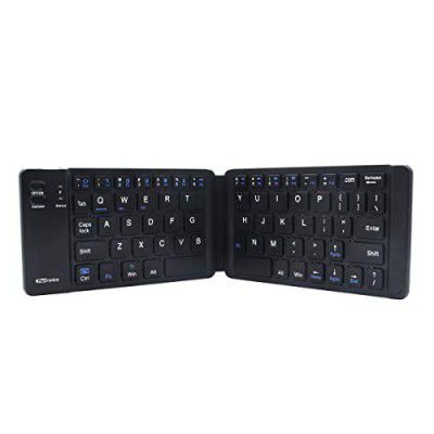 Portronics Chicklet Foldable QWERTY Keyboard, Mini Pocket Sized, Rechargeable, Bluetooth Wireless, Black