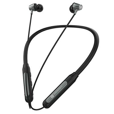 Portronics Harmonics Z3 Wireless Bluetooth 5.3 Neckband, 30Hrs Playtime (Grey)