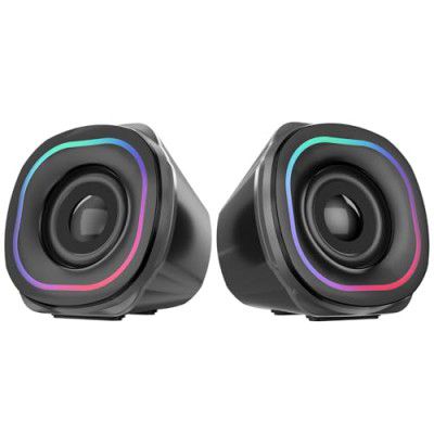 Portronics in Tune 5 12W Portable USB Powered Speaker, 3.5mm AUX in, HD Sound, 2.0 Channel, RGB Lights Controls, Multimedia Speaker 