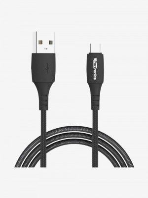 Portronics Konnect A POR-1161 Nylon Braided 1m 3Amp USB to Type-C Cable (Black)