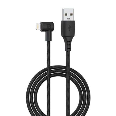 Portronics Konnect HD 8 Pin Cable with 3A Fast Charging, Nylon Braided, Fast Data Sync, Tangle Resistance, 1.2 Meter Compatible with iOS Devices(Black)