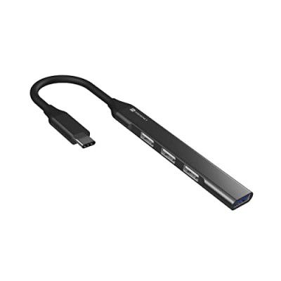 Portronics Mport 31C USB C Hub (4-in-1), Type C Multiport Adapter PC (Grey)