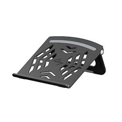 Portronics My Buddy Hexa 5 Laptop Stand with Foldable & Ventilated Design, Ergonomic Elevation, Anti-Slip Silicon Pads and Lightweight Body for Upto 15.6” Laptops & MacBooks (Black)