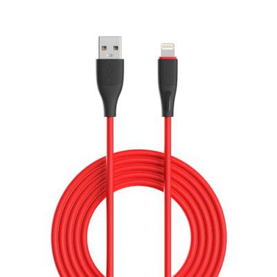 Portronics Silklink 3A USB to 8 Pin Fast charging Cable for Lightning Devices,Premium Silicon Cable, 1M (Red)