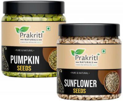 Prakriti Naturals Raw Pumpkin Seeds -250g and Sunflower Seeds - 250g for Eating Assorted Seeds & Nuts  (2 x 250 g)