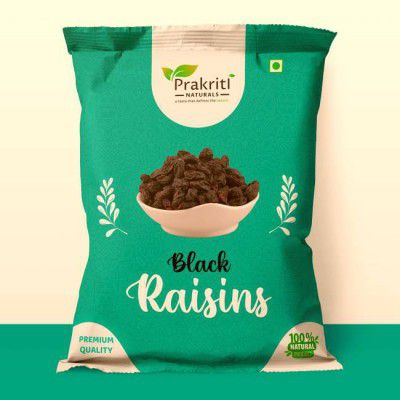 Prakriti Naturals Seedless Black Raisins - 1kg | Dried Black Kishmish Raisins  (1000 g)