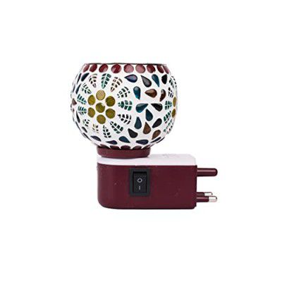 Prathna Ceramic Aroma Diffuser | Kapoor Dani Cum Night Lamp Multi-Functional Essential Oil Camphor Burner