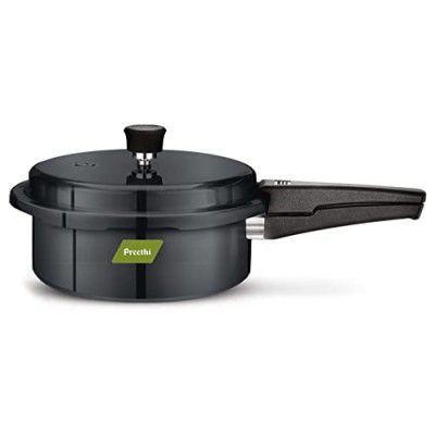 Preethi Hard Anodized Induction Base Outer Lid Pressure Cooker 2 Litres, Grey