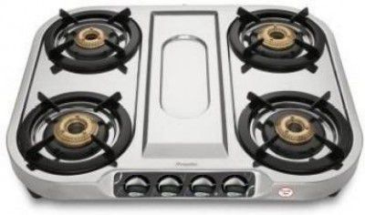 Preethi Shine 4 Burner Stainless Steel Manual Gas Stove  