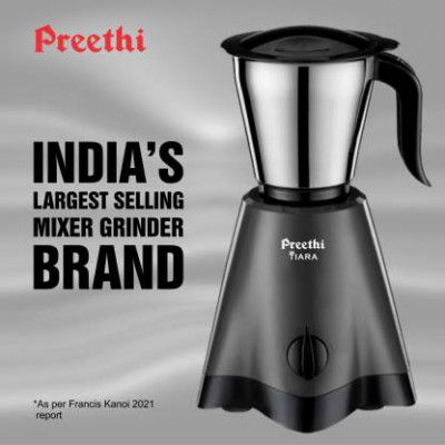 Preethi Tiara MG 275 500 W Mixer Grinder (3 Jars, Grey)