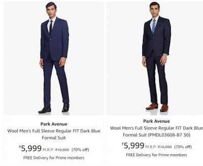 Premium Brands Mens Suits & Blazers Minimum 70% Off