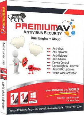 PremiumAV 1 PC 1 Year Anti-virus (Email Delivery - No CD)  (Standard Edition)