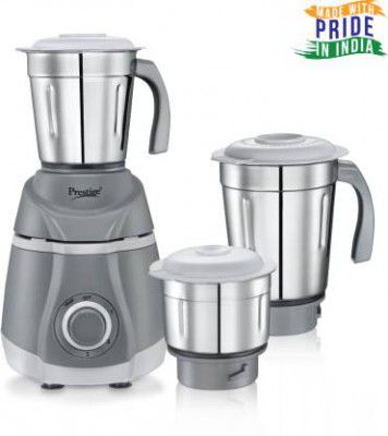 Prestige Atlas Classic 500 Juicer Mixer Grinder Flow Breaker Design (3 Jars, White, Grey)