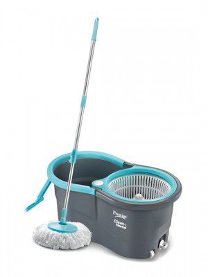 Prestige CleanHome Alpha Blue & Grey Cotton Mop Set With 2 Microfiber Mop Heads