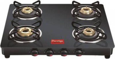 Prestige (GTM04) 4 Burner Glass Manual Gas Stove 