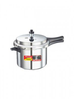 Prestige Popular Plus Silver-Toned Gas & Induction Compatible Pressure Cooker 5L