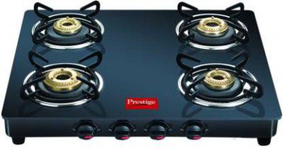 Prestige Prestige GTM 04 Black Glass Manual Gas Stove  