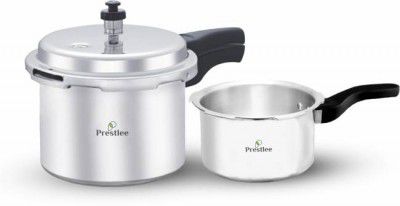 Prestlee Aluminium Premium Outerlid Pressure Cooker 2 Ltr & 3 Ltr Combo 2 L, 3 L Outer Lid Pressure Cooker & Pressure Pan  (Aluminium)