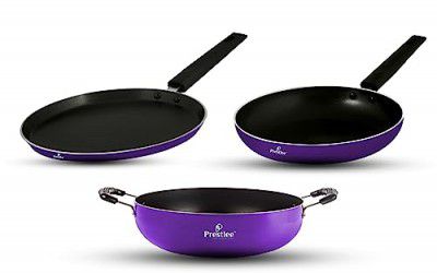 Prestlee Aluminiun Nonstick Cookware Set 3 PCS, Purple