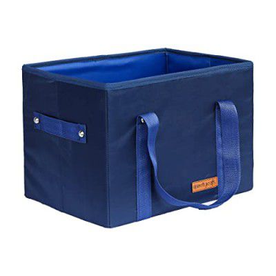 PrettyKrafts Small Cube Storage Bins Baskets for Organizing (30×22×23CM) - Blue