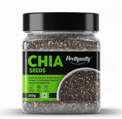 Prettynutty Raw Chia Seeds for Weight loss with Omega 3 | Source of Protein & Fiber Chia Seeds  (250 g)