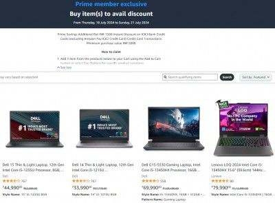 Laptops : Flat ₹1500 Off On ICICI Credit Cards + ₹1000 Cashback