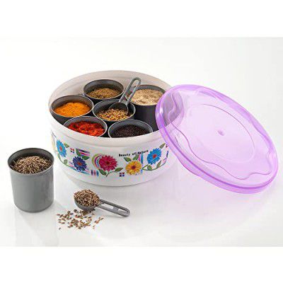 Primelife Plastic Storage Boxes, Transparent Container 7 Compartments with Spoon - Multicolor (MB Pro)