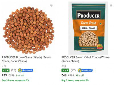 Producer Chana Upto 95% Off Starting @ Rs 49