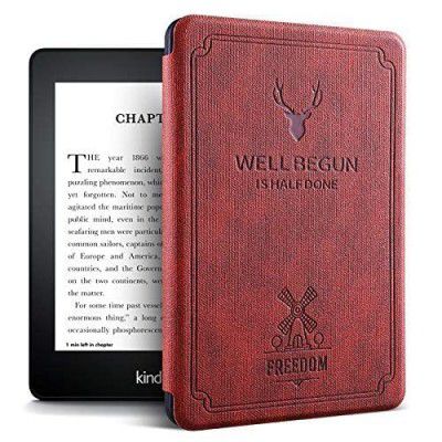 ProElite Smart Deer Flip case Cover for Amazon Kindle Paperwhite 6.8 11th Generation, Wine Red [Fits Signature Edition Also]