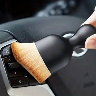 PROGIENCE Mini Car Cleaning Brush with Handle and Dust Cover Car AC Vent Cleaner Dashboard Wet and Dry Duster