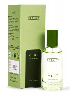 Prolixr Vert Eau De Parfum EDP Bottle 30ml | Lotus, Peony, Waterlily, White Musk, and Mahogany - Mini Perfume