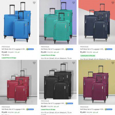 [ Pack of 3 ] Provogue Suitcases @ 83% Off | Starts ₹3449