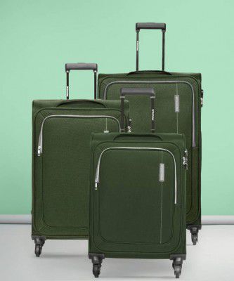 PROVOGUE Soft Body Set of 3 Luggage 4 Wheels - Lead Combo Set (30inch+ 26inch+22inch) - Dark Green