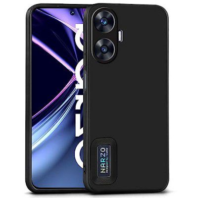 pTron Basic Case for Realme Narzo N55 (Silicone_Black)