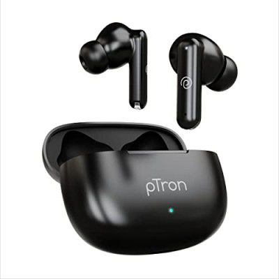 PTron Bassbuds Air in-Ear TWS Earbuds with 13mm Driver for Immersive Sound, 32Hrs Playtime, Clear Calls, Bluetooth V5.1, Touch Control, TypeC Fast Charging, Voice Assist & IPX4 Water Resistant