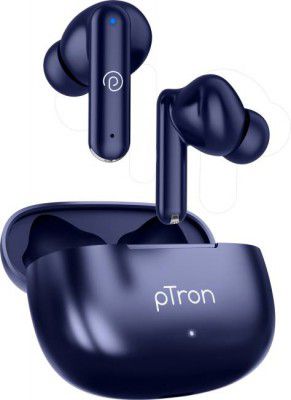 PTron Bassbuds Joy TWS with 13mm Drivers, Stereo Calls, 32Hrs Playtime,Type-C Charging Bluetooth Headset  (Blue, True Wireless)