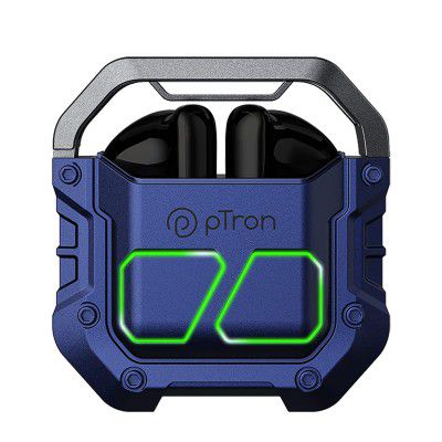 pTron Bassbuds Xtreme Truly Wireless in Ear Earbuds, 32Hrs Playtime (Blue/Black)