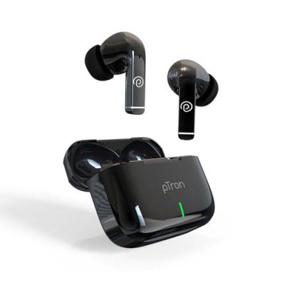 pTron Basspods P251+ In-Ear TWS Earbuds with 50H Playtime (Black)