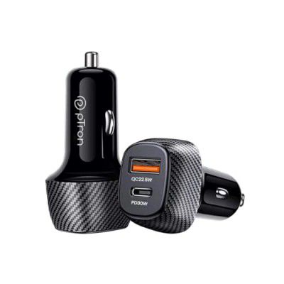 pTron Bullet Zip Mini 52.5W Car Charger with Dual Output