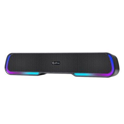 pTron Fusion One 14W Bluetooth Soundbar Speaker, 20Hrs Playback Time, Colorful 10 RGB Modes, Mini Soundbar for Phones/TV/Laptops/Tablets, Multi Modes BT5.3/3.5mm Aux/TF Card/USB/ (Carbon Black)